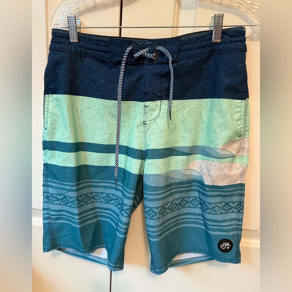 Billabong Men's Blue and Green Swim Shorts